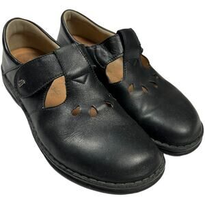 Finn Comfort Shoes Tofino T-Strap Mary Jane Black Leather Closed Toe Women EU 40